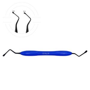 Curette chirurgica Lucas Black Line con manico in silicone